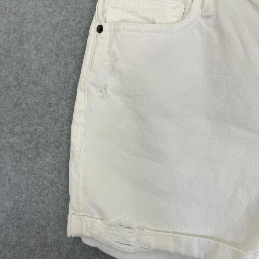 Frame Womens Le Beau Jean Shorts Size 25 White Distressed High Rise Cuffed - Picture 6 of 13